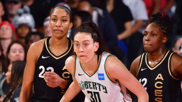 A'ja Wilson, Breanna Stewart and Chelsea Gray